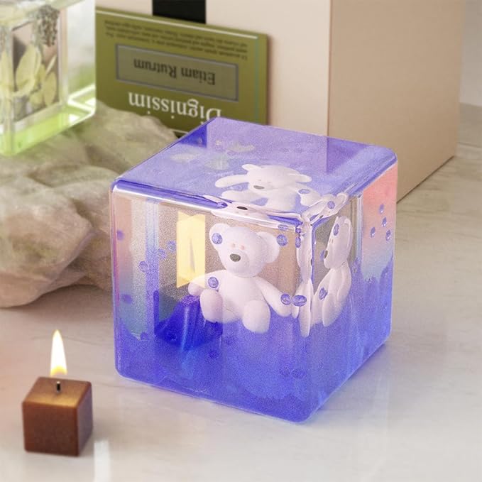 Square Resin Mold - 4 Inch Cube Hexahedron Crystal Display Mold for UV Epoxy Resin Art - Silicone Home Office Decor (1 Piece)