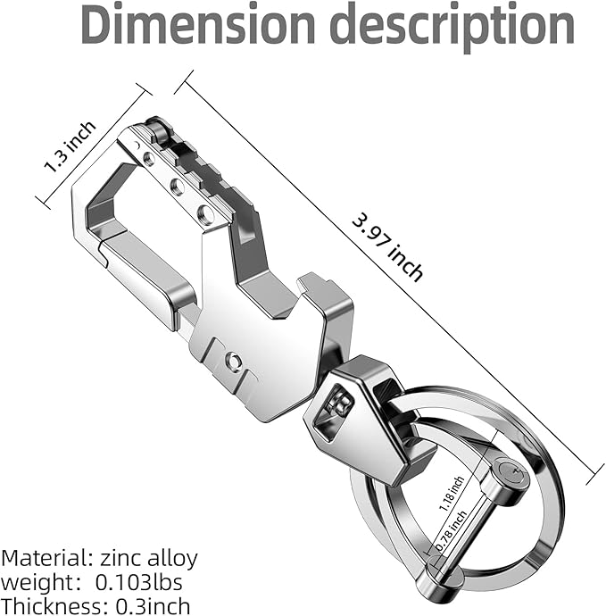 Mtverver Heavy Duty Keychain Opener with 2 Keyrings Car Keychains, Multifunctional Toolbox for Men and Women Car Keychains