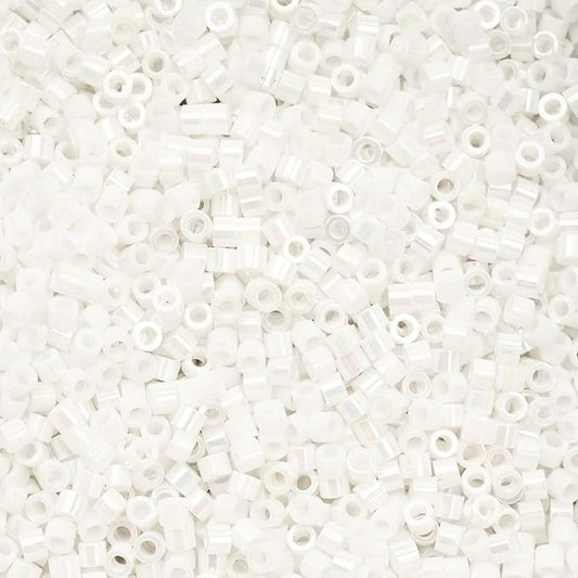 John Bead 25g Cylin Beads White Pearl AB 11/0 Glass Cylindrical Seed Beads for Jewelry Bracelets Necklaces Earrings Making Embroidery Home Decor