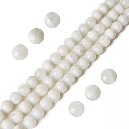 100pcs 6mm Moonstone Beads Natural Gemstone Beads Round Loose Beads for Jewelry Making