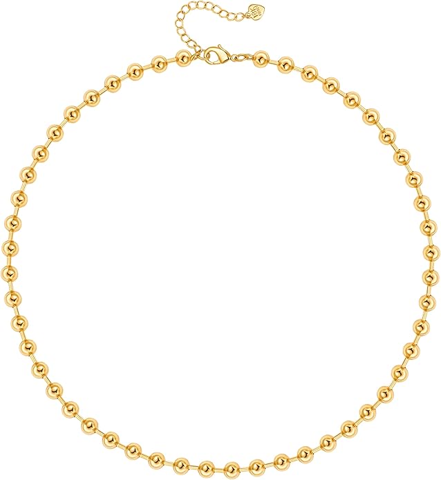 Aobei Pearl 18K Gold Plated Paperclip Chain Choker Satellite Chain Freshwater Cultured Biwa Pearl Pendant Necklace Dainty Jewelry for Women