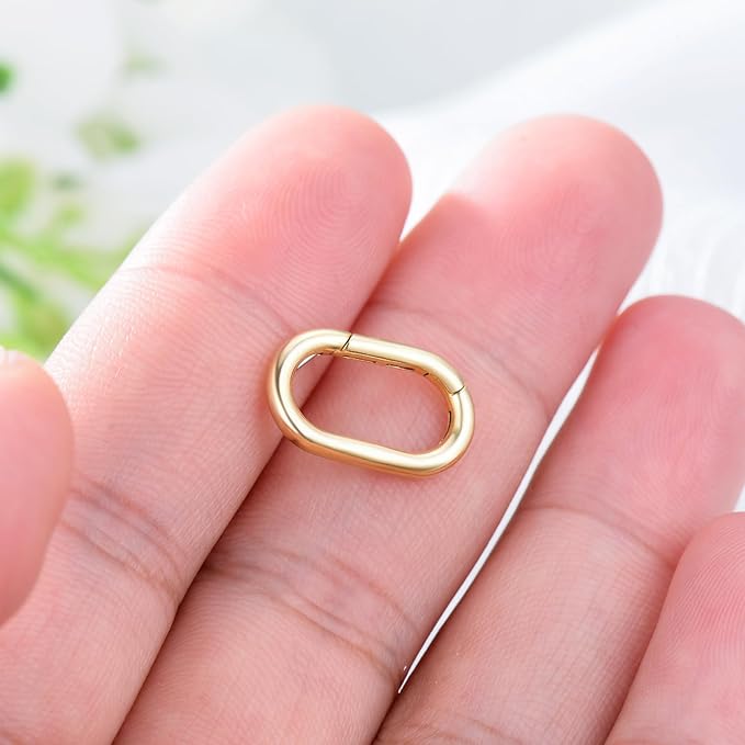 10K Gold Jewelry Clasp Necklace Extender Clasp Bracelet Extension Connector for DIY Necklace Bracelet Anklet Jewelry Making (Style 1)