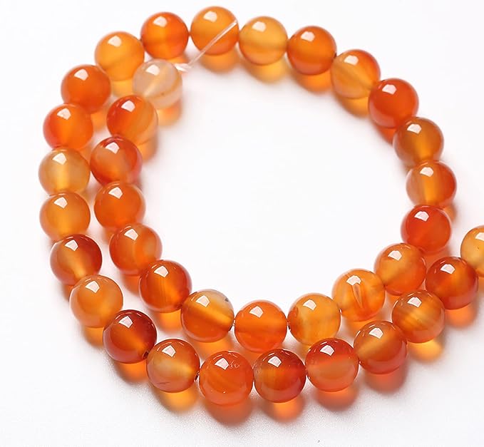 36pcs 10mm Natural Gradient Red Agate Gemstone Beads Round Loose Spacer Beads for Jewelry Making DIY Bracelets Necklaces 15" (10mm, Red Agate)