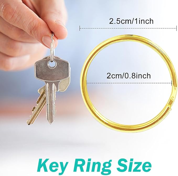 100PCS Premium Swivel Snap Hooks with Key Rings,Metal Lanyard Keychain Hooks Lobster Clasps for Key Jewelry DIY Crafts Gold 1.25inches/32mm(50 Pcs Lanyard Snap Hooks+50 Pcs Key Rings)