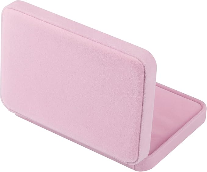 LETURE Large Velvet Jewelry Set Box, Big Necklace and Ring Earring Pendant Gift Box, Pearl Necklace/Chunky Necklace Jewelry Storage Case (Pink)