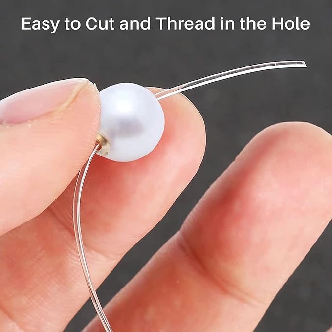 0.6mm Elastic Stretch Thread for Bracelets, 3 Rolls Elastic Bead Cord, Stretchy Bracelet String Crystal String Bead Cord for Bracelet, Beading and Jewelry Making