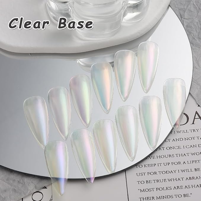 SUTOKAKA 12 Jars Mermaid Chrome Nail Powder, Iridescent Aurora Powder Pearlescent Dust Metallic Mirror Glitter Effect Pigment Nail Art Glitter Manicure Decoration for Home DIY Salon