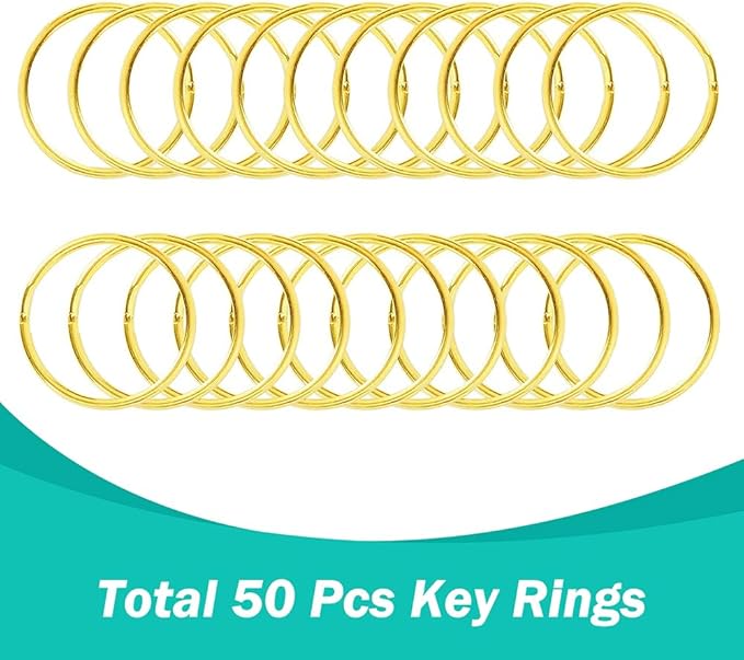 100PCS Premium Swivel Snap Hooks with Key Rings,Metal Lanyard Keychain Hooks Lobster Clasps for Key Jewelry DIY Crafts Gold 1.25inches/32mm(50 Pcs Lanyard Snap Hooks+50 Pcs Key Rings)