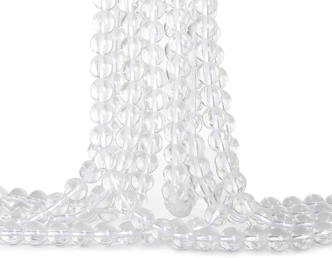 Natural Stone Genuine Stones DIY Clear Quartz Crystals Round Beads 8mm 100pcs Beading Loose Gemstone Hole Size 1mm Charm Smooth Beads for Bracelets Necklaces Earrings (Clear Quartz Crystals 8mm)