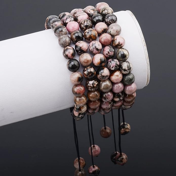 MASSIVE BEADS Natural Healing Power Gemstone Crystal Beads Unisex Adjustable Macrame Bracelets
