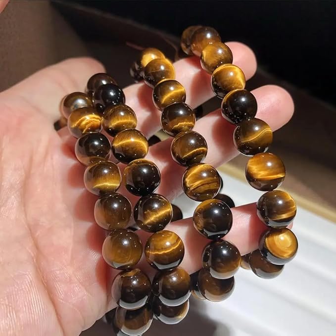 Natural Stone Genuine Stones DIY Tiger Eye Round Beads 8mm 100pcs Beading Loose Gemstone Hole Size 1mm Charm Smooth Beads for Bracelets Necklaces Earrings (Tiger Eye 8mm)