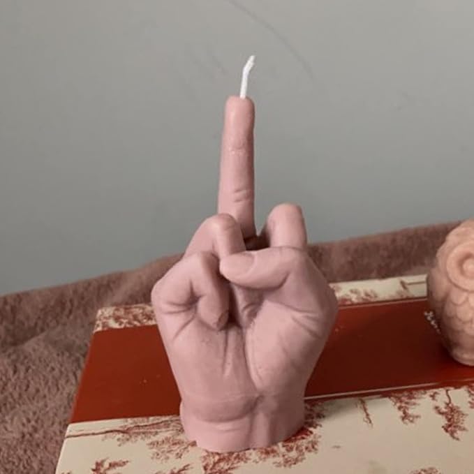 TOPYS 2-Pack Silicone Candle Molds, Wave Alphabet Letter Pillar Mold and Gesture Mold, Middle Finger Shaped and Fuck It Letter for Candle Making and Baking Making Soap Wax Cake Mousse Ice Cream