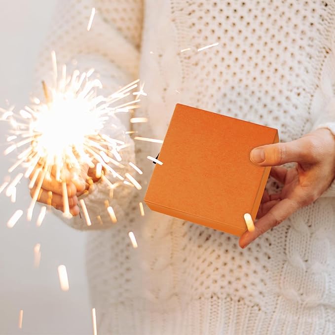 Nsmykhg Jewelry Gift Box Velvet-Lined,12 Pack Compact Drawer Style for Earrings & Rings, Necklace & Bracelet Organizer, 3.93x3.93x1.65 Inches, Stackable Elegant Jewelry Display & Storage Box (Orange)