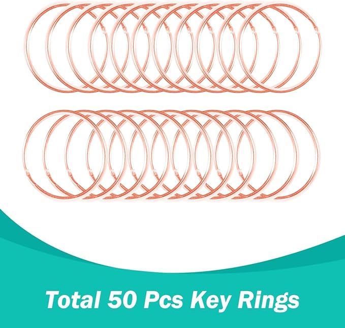 100PCS Premium Swivel Snap Hooks with Key Rings,Metal Lanyard Keychain Hooks Lobster Clasps for Key Jewelry DIY Crafts Rose Gold 1.38inches/35mm(50 Pcs Lanyard Snap Hooks+50 Pcs Key Rings)