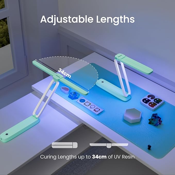 Resiners UV Light for Resin Curing, UV Resin Light, Wireless & Rechargeable UV Lamp, 3-in-1 Uses, Foldable Blacklight Ultraviolet LED, Craft Supplies Tools for Resin Molds, Jewelry Making, DIY Decor