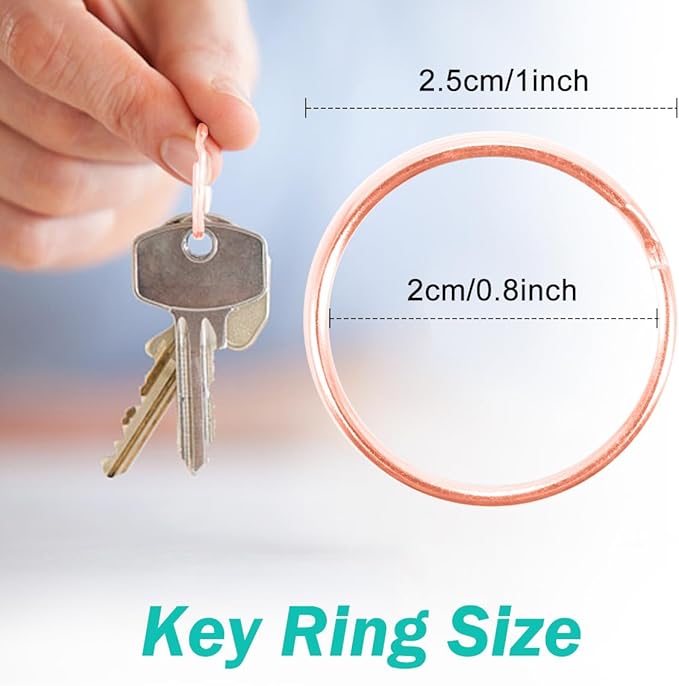 100PCS Premium Swivel Snap Hooks with Key Rings,Metal Lanyard Keychain Hooks Lobster Clasps for Key Jewelry DIY Crafts Rose Gold 1.25inches/32mm(50 Pcs Lanyard Snap Hooks+50 Pcs Key Rings)