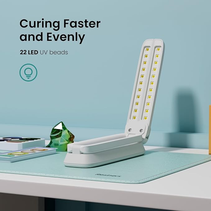 Resiners UV Light for Resin Curing, UV Resin Light, Wireless & Rechargeable Ultraviolet Lamp, 3-in-1 Uses, Foldable Blacklight LED, Craft Supplies Tools for Jewelry Making, Craft Molds, White