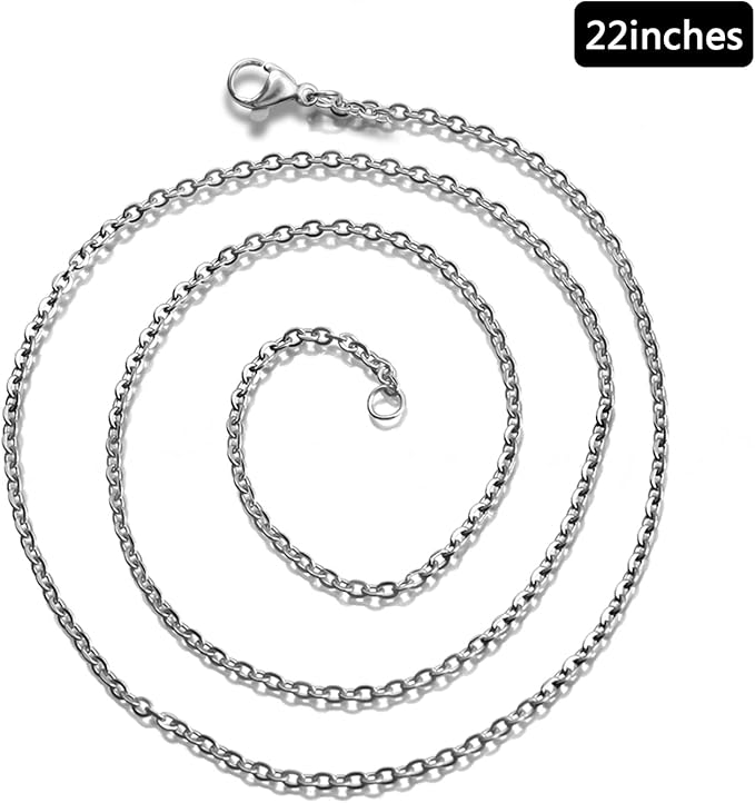 30 Pack Necklace Chains 2mm Stainless Steel Link Cable Chain Necklace Bulk for DIY Jewelry Making Supplies (22 Inches)