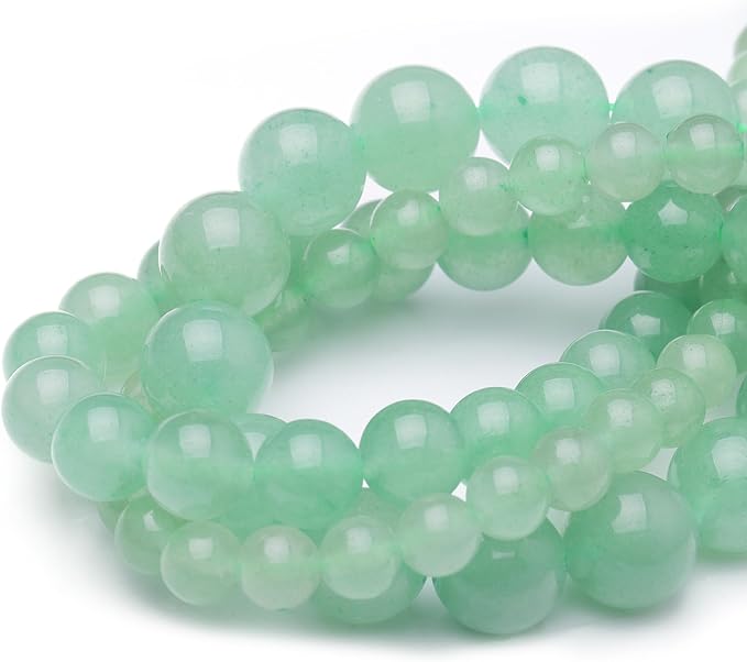 Natural Stone Beads for Jewelry Making,8mm Green Aventurine Polished Smooth Round Gemstone Beads for Bracelet Necklace 15 Inch