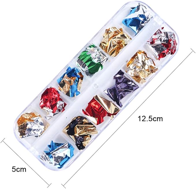 EBANKU Nail Foil Flakes Laser 36 Grid Holographic Nail Art Paillette Chip for Nails Decorations Nail Glitter Flake Decals for Party Festival