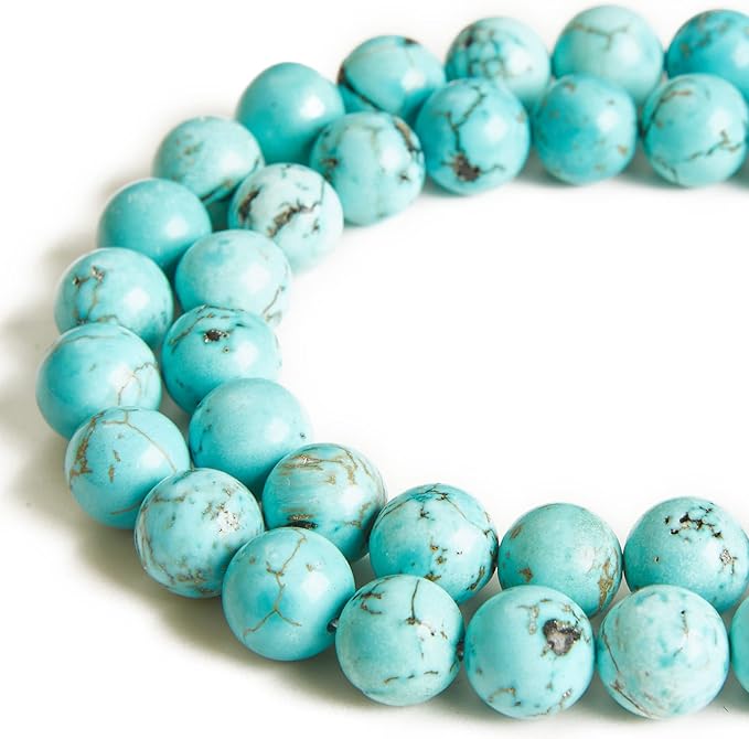 100pcs 6mm Turquoise Beads Natural Gemstone Beads Round Loose Beads for Jewelry Making