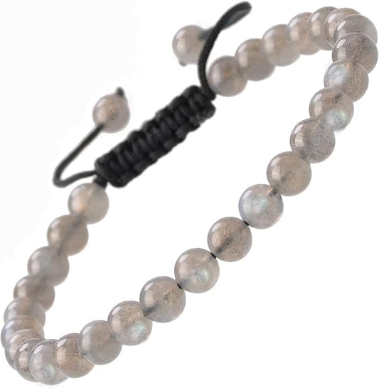 MASSIVE BEADS Natural Healing Power Gemstone Crystal Beads Unisex Adjustable Macrame Bracelets