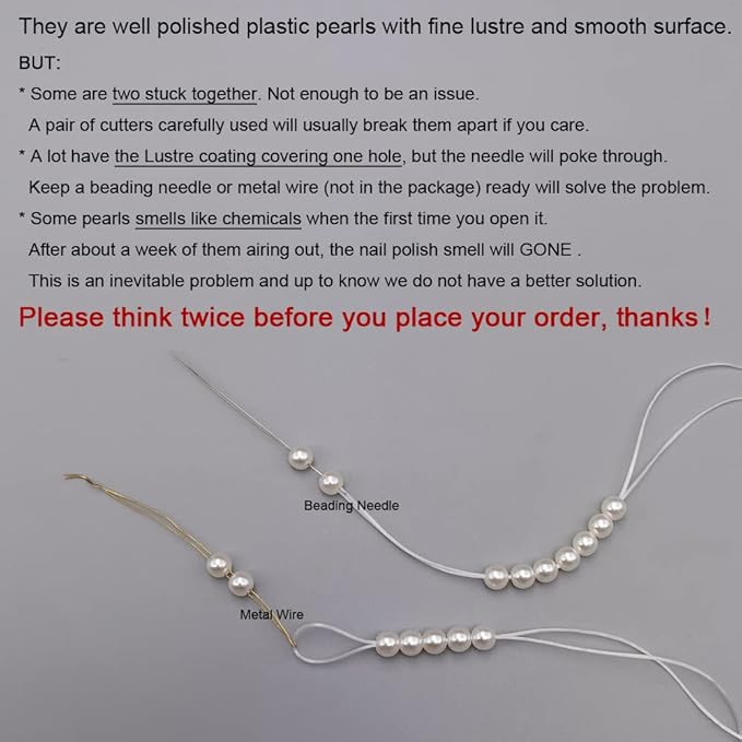 INSPIRELLE 7000pcs 4mm Ivory Art Faux Pearl Beads ABS Round Loose Spacer Beads for DIY Craft Necklaces Bracelets Jewelry Making