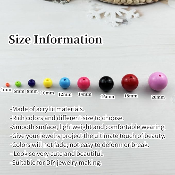 YUEXIGO 40pcs Acrylic Round Beads for Crafts 16mm Resin Candy Color Spacer Beads with Hole for Jewelry Making Sewing Crafts Decoration Necklaces Bracelets Earrings Supplies(Green)