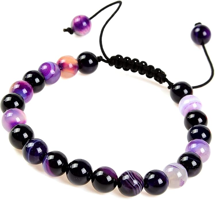 MASSIVE BEADS Natural Healing Power Gemstone Crystal Beads Unisex Adjustable Macrame Bracelets