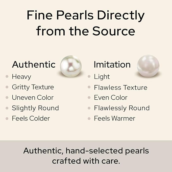 The Pearl Source 14K Gold AAAA Quality White Freshwater Cultured Pearl Necklace for Women - Pearl Gifts for Christmas, Holidays and Anniversary