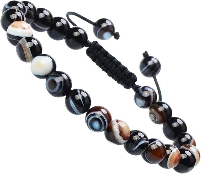 MASSIVE BEADS Natural Healing Power Gemstone Crystal Beads Unisex Adjustable Macrame Bracelets