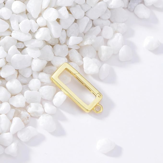 14K Gold Jewelry Clasp Necklace Extender Clasp Bracelet Extension Connector for DIY Necklace Bracelet Anklet Jewelry Making (Style 2)