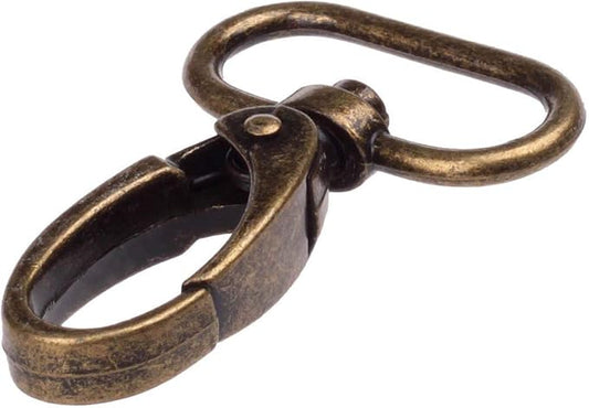 1-inch Antique Brass Curved Lobster Clasps Swivel Trigger Clips Snap (Pack of 20)