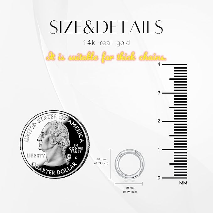 14K Gold Jewelry Clasp Necklace Extender Clasp Bracelet Extension Connector for DIY Necklace Bracelet Anklet Jewelry Making (Style 4-White)