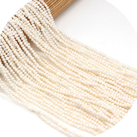 QSLLER Natural Mini Pearl Beads Potato Shape Freshwater Pearl for Women Jewelry Making 2-3mm