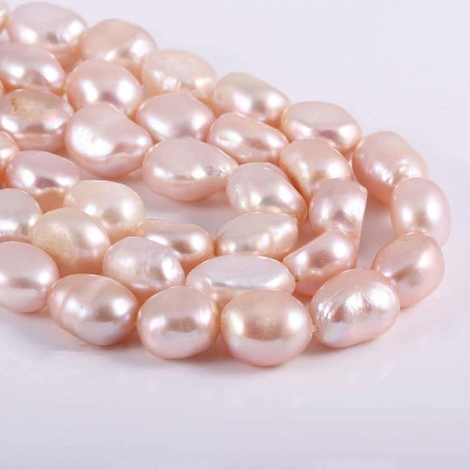 Natural Pearl Freshwater Cultured Pearl Beads for Jewelry Making Punch Loose Beads Handmake DIY for Jewelry Making DIY Women Necklace Bracelet 6-7 mm Color Purple 14 inches
