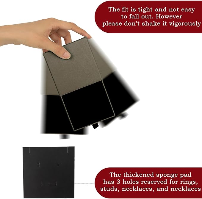 Nsmykhg Jewelry Gift Box Velvet-Lined,12 Pack Compact Drawer Style for Earrings & Rings, Necklace & Bracelet Organizer, 3.93x3.93x1.65 Inches, Stackable Elegant Jewelry Display & Storage Box (Coffee)