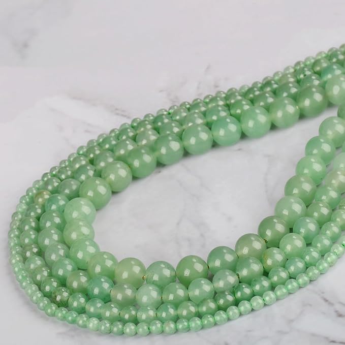 Natural Stone Genuine Stones DIY Green Aventurine Round Beads 8mm 100pcs Beading Loose Gemstone Hole Size 1mm Charm Smooth Beads for Bracelets Necklaces Earrings (Green Aventurine 8mm)