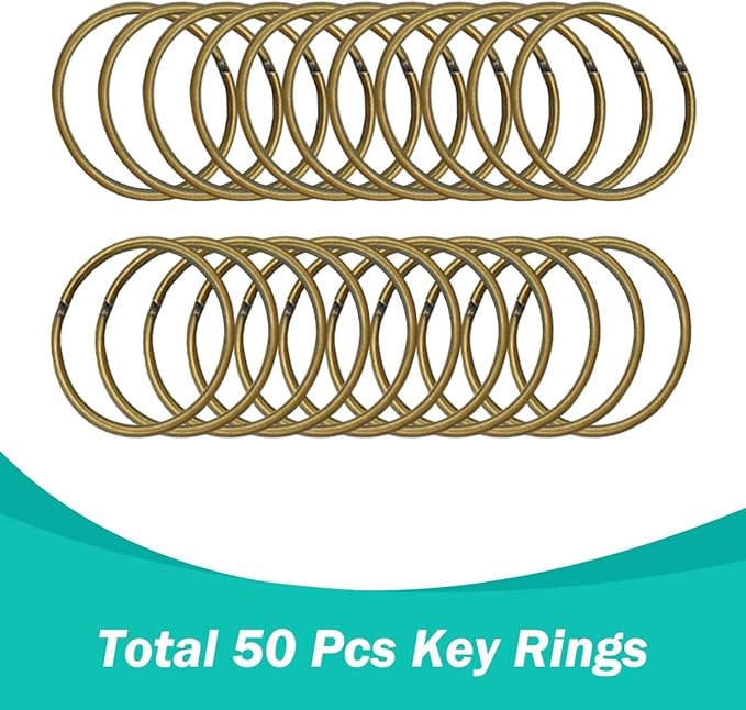 100PCS Premium Swivel Snap Hooks with Key Rings,Metal Lanyard Keychain Hooks Lobster Clasps for Key Jewelry DIY Crafts Bronze 1.25inches/32mm(50 Pcs Lanyard Snap Hooks+50 Pcs Key Rings)