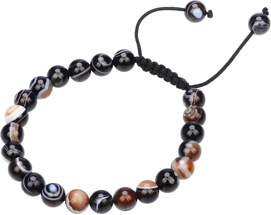 MASSIVE BEADS Natural Healing Power Gemstone Crystal Beads Unisex Adjustable Macrame Bracelets