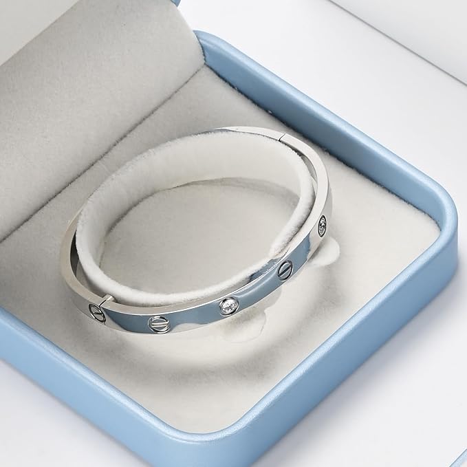 Gorgeous Bracelet Gift Box Bracelet Holder PU Leather Bracelet Display Box Bracelet Boxes Small Jewelry Gift Box Bracelet Jewelry Box Velvet Interior Bracelet Bangle Storage(Blue)