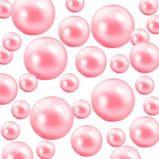 300Pcs Vase Filler Lightpink No Hole Faux Pearl Beads for Vase Filling Decorations, Candle Centerpieces, Wedding Centerpieces, Home Party Decor (8/14/20mm)
