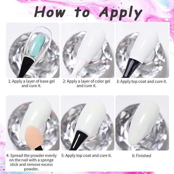 SUTOKAKA 12 Jars Mermaid Chrome Nail Powder, Iridescent Aurora Powder Pearlescent Dust Metallic Mirror Glitter Effect Pigment Nail Art Glitter Manicure Decoration for Home DIY Salon