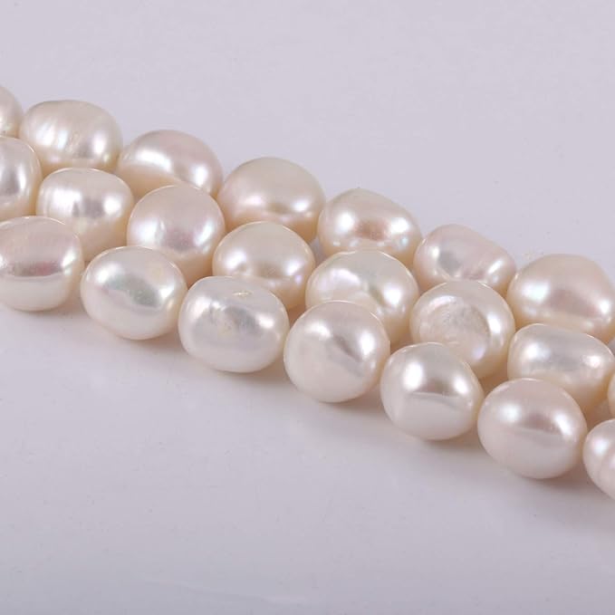 Natural Pearl Freshwater Cultured Pearls Beads for Jewelry Making Punch Loose Beads Handmake DIY for Jewelry Making DIY Women Necklace Bracelet 7-8 mm Color White 14 inches