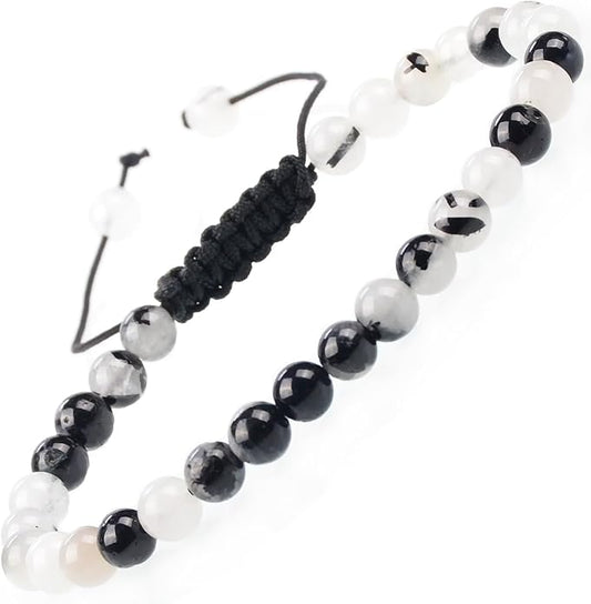 MASSIVE BEADS Natural Healing Power Gemstone Crystal Beads Unisex Adjustable Macrame Bracelets