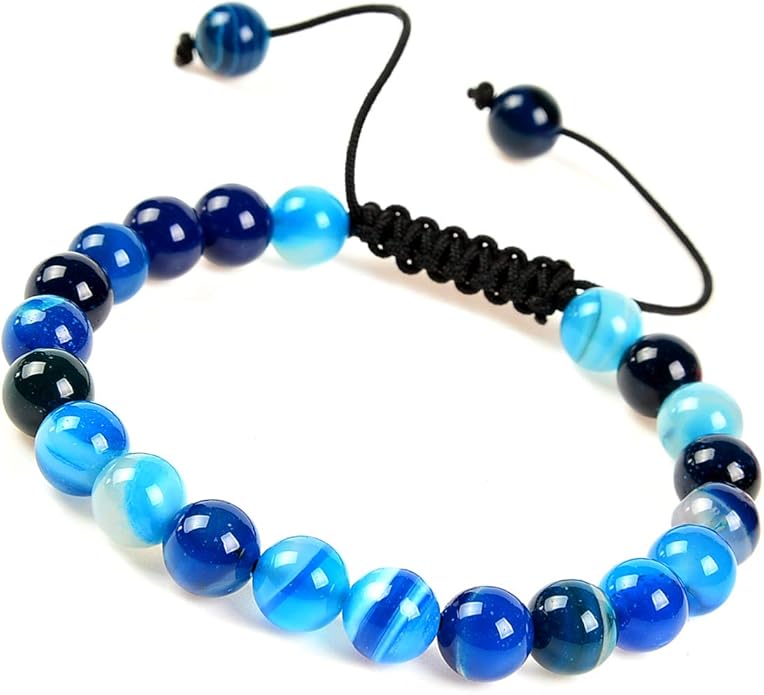 MASSIVE BEADS Natural Healing Power Gemstone Crystal Beads Unisex Adjustable Macrame Bracelets