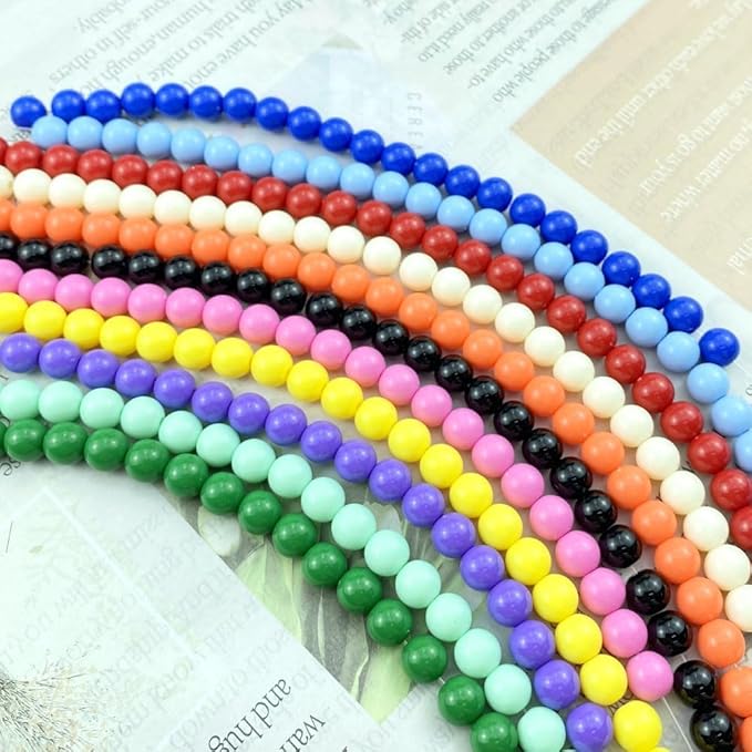 YUEXIGO 700pcs Acrylic Round Beads for Crafts 6mm Resin Candy Color Spacer Beads with Hole for Jewelry Making Sewing Crafts Decoration Necklaces Bracelets Earrings Supplies(Dark Green)
