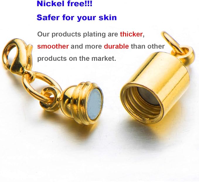 Zpsolution Screw Magnetic Clasps for Necklaces Safety Magnetic Locking Jewelry Clasp Converter