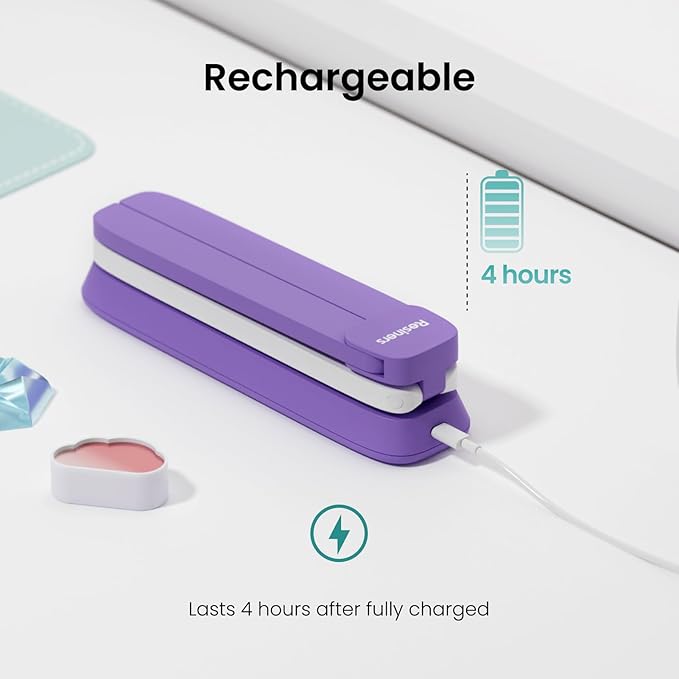 Resiners UV Resin Light, UV Light for Resin Curing, Wireless & Rechargeable Blacklight Ultraviolet LED, 3-in-1 Uses, Foldable UV Lamp, Craft Supplies Tools for Resin Molds, Jewelry Making, Purple