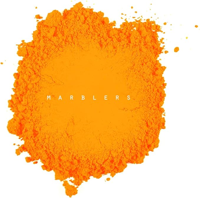 MARBLERS Fluorescent Pigment Powder [Neon Mango] 4oz (113g) | Matte Pigment | Dye | Non-Toxic | Vegan | Cruelty-Free | Nail Polish, Nail Art, Soap, Slime, Candle, Resin, Epoxy, Acrylic Paint